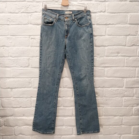 Levis 505 Jeans Womens 6 Long Blue Boot Cut Stretch Mid Rise Medium Wash Tall. - Picture 2 of 9